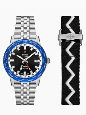 Zodiac x Rowing Blazers Super Sea Wolf GMT World Time mens limited ed watch